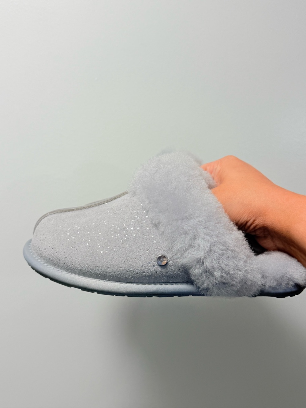 UGG Sparkle Faux-Shearling Slip-On Slipper - Light Gray